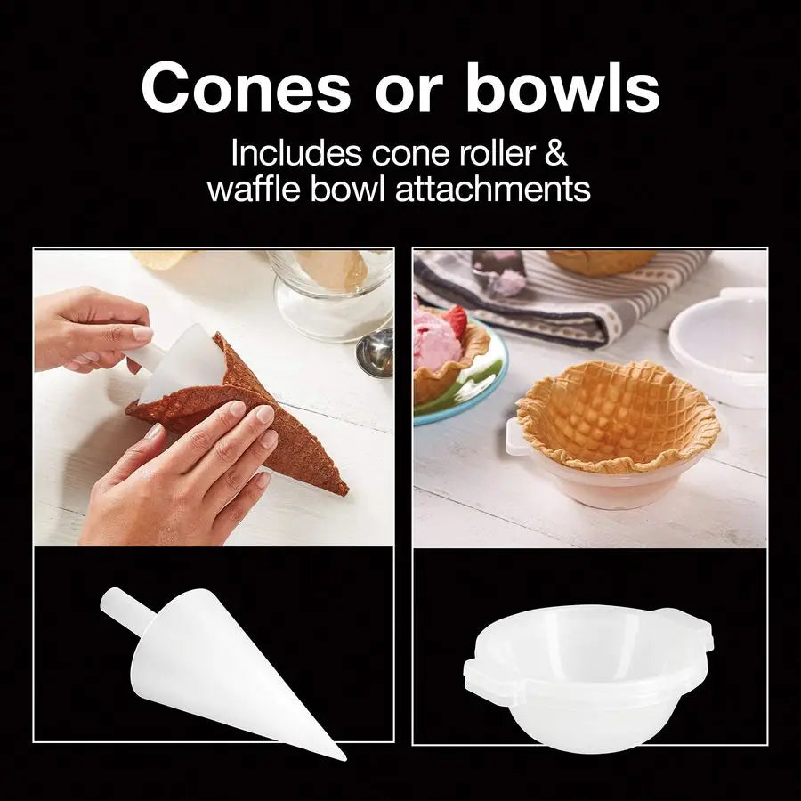 Waffle Maker, Cone & Ice Cream Bowl