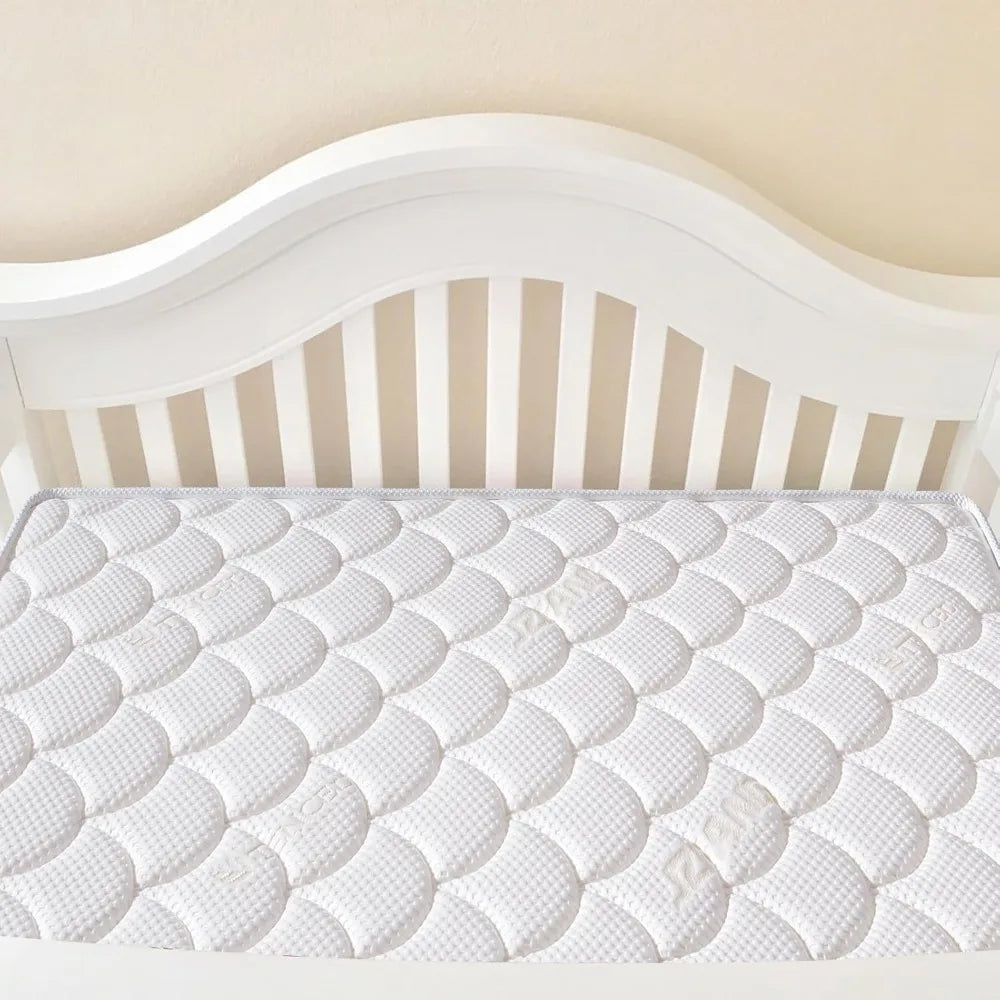 Dual-Sided Crib Mattress– 52" x 27.6" x 5",Knitted Fabric,Absorbent and Breathable, Fits Standard Full-Size Cribs & Toddler Beds