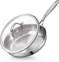 Frying Pan w/ Glass Lid, 8-In Stainless Steel