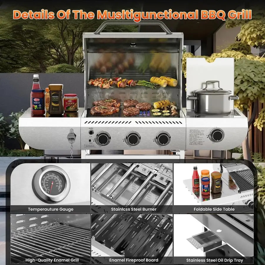 Gas Grill Griddle, Stainless Steel