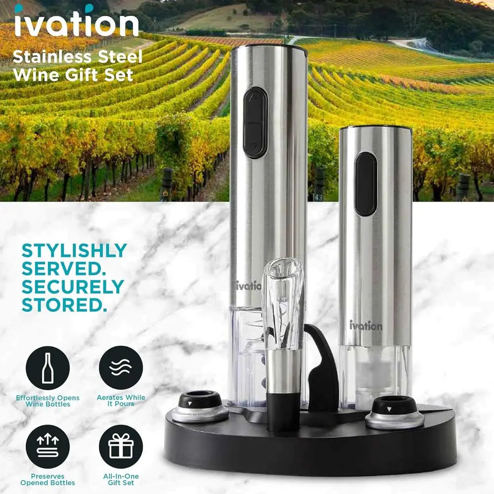 Electric Wine Opener with Vacuum Stoppers