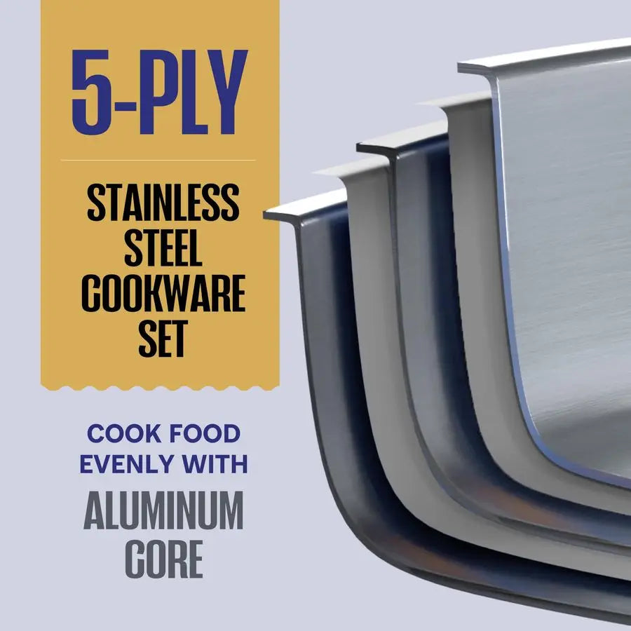 Wok Set w/ Lid & Steamer, 12 Inch 5 Quart Induction Compatible, Oven Safe