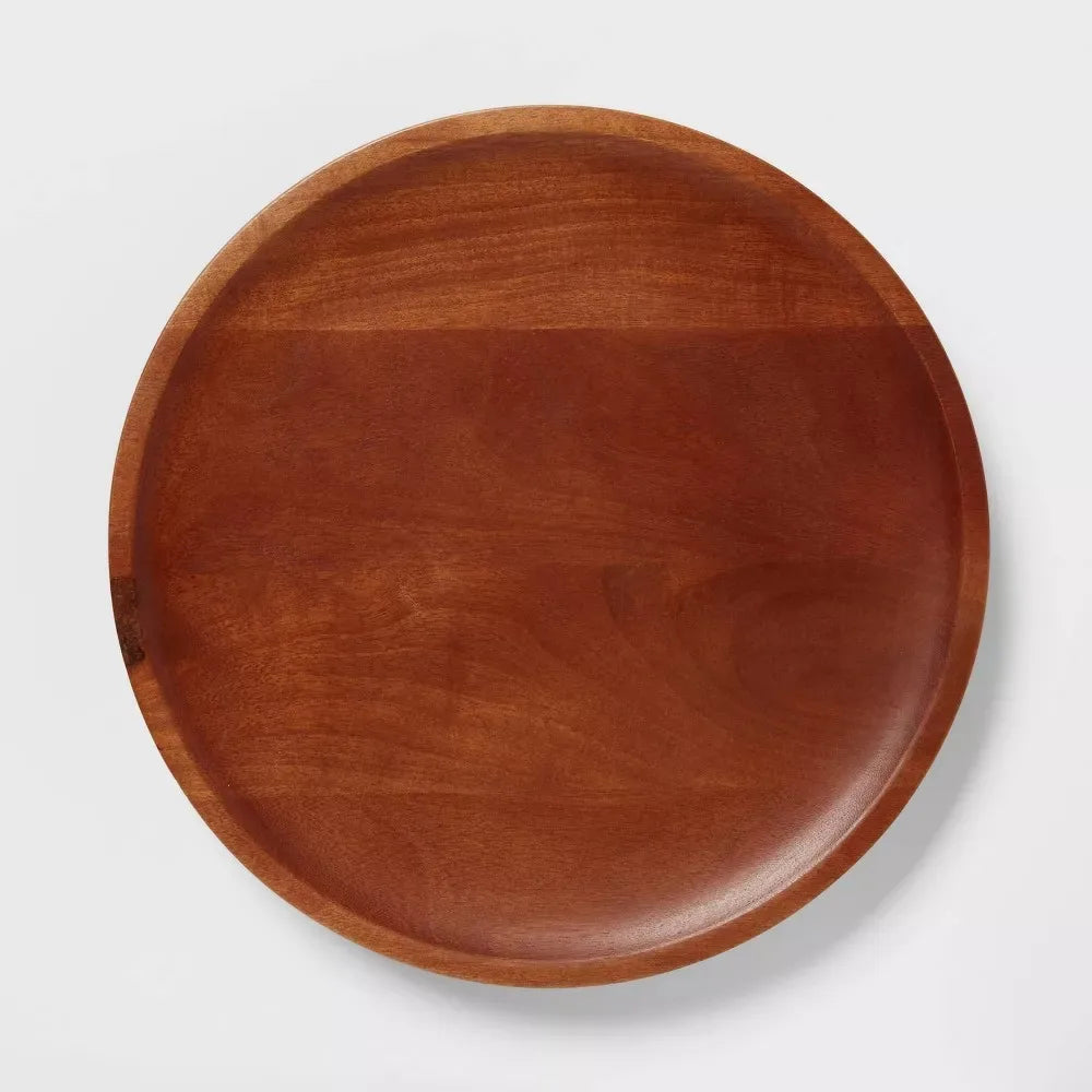 13.5" Wood Lazy Susan Turntable Organizer for Kitchen Table Top,Round Wooden Rotating Tray for Cabinet Pantry Countertop