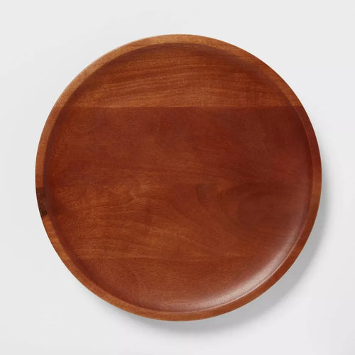 13.5" Wood Lazy Susan Turntable Organizer for Kitchen Table Top,Round Wooden Rotating Tray for Cabinet Pantry Countertop