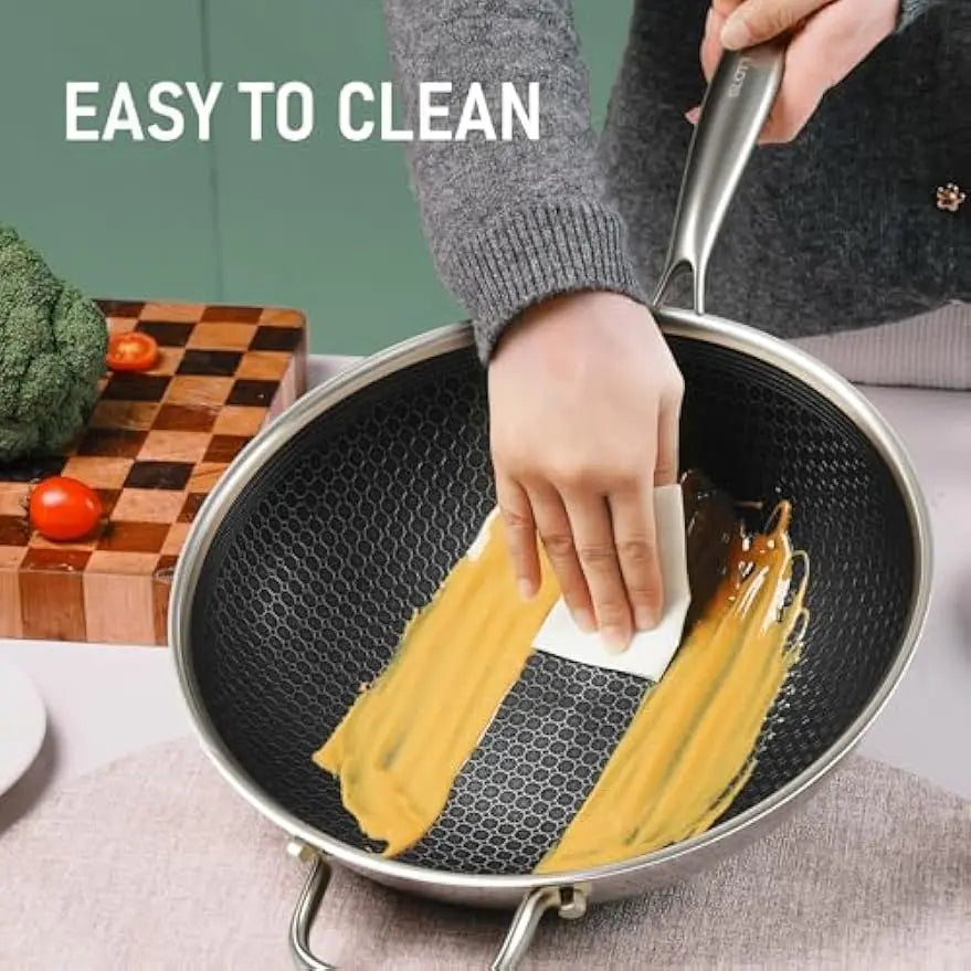 Wok w/ Glass Lid & Steamer, 12-In Non-stick Induction Compatible, Oven & Dishwasher Safe