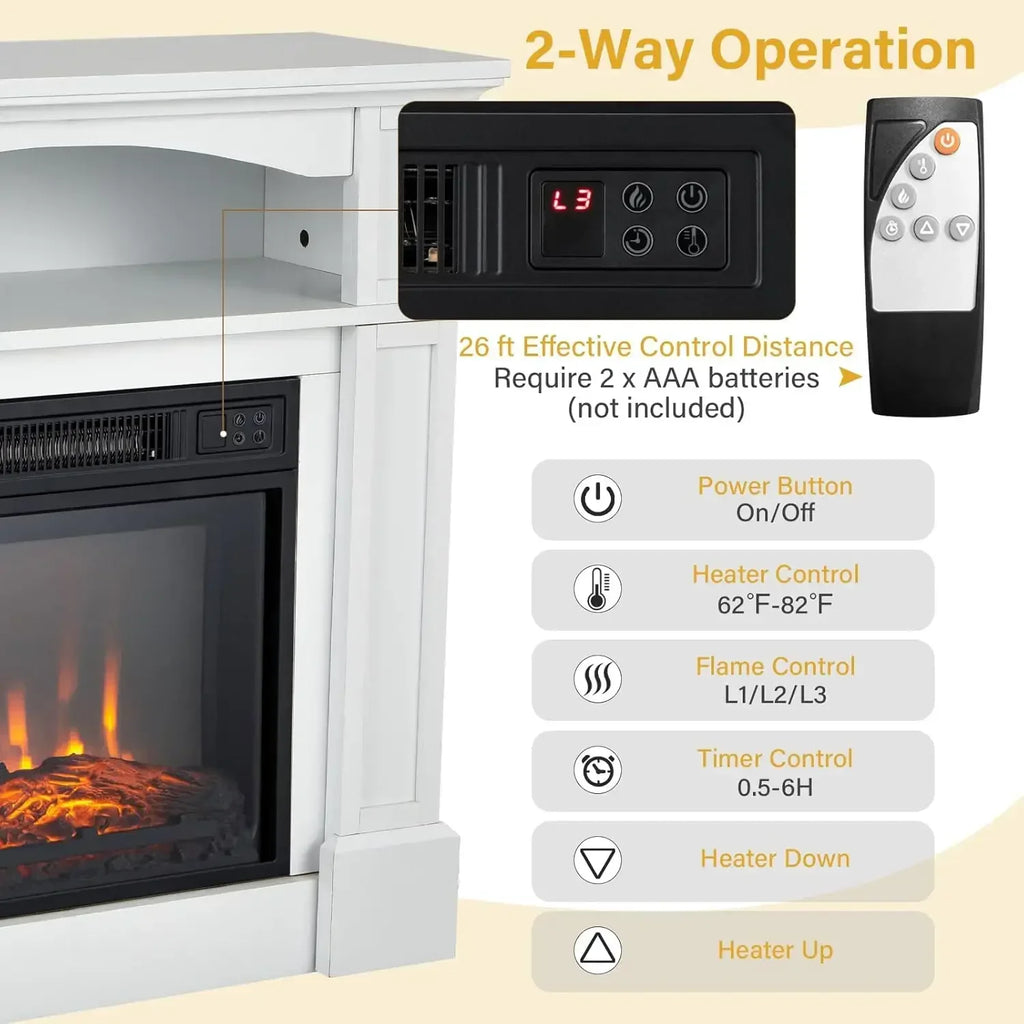 hot-selling32-inch Electric Fireplace with Mantel, 1400W Adjustable Freestanding Heater with Remote Control, Thermostat Design,