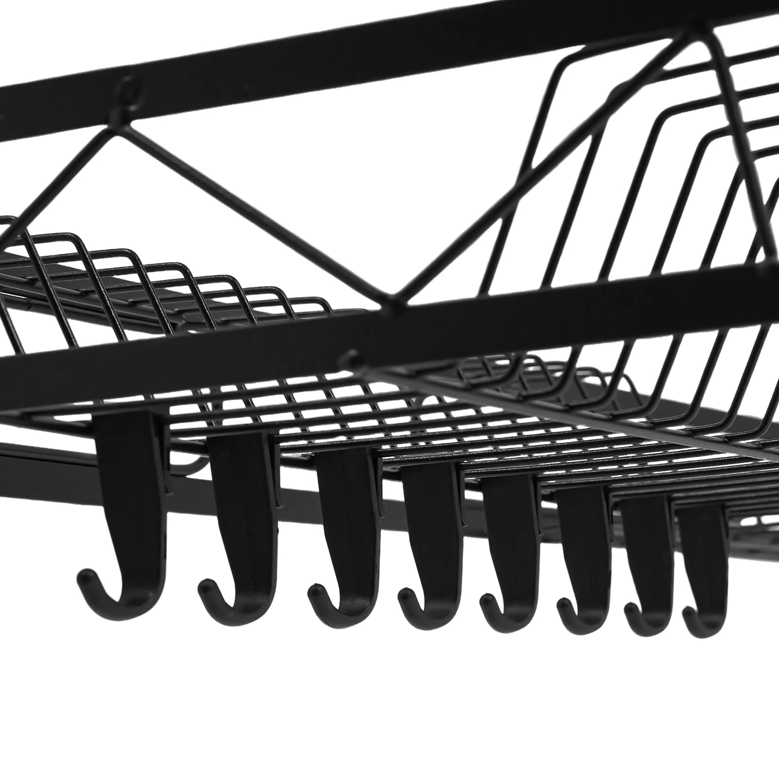 2 Tier Over Sink Dish Drying Rack,Carbon Steel Above Sink Dish Drainer Kitchen Organizer for Kitchen Counter,62/82CM