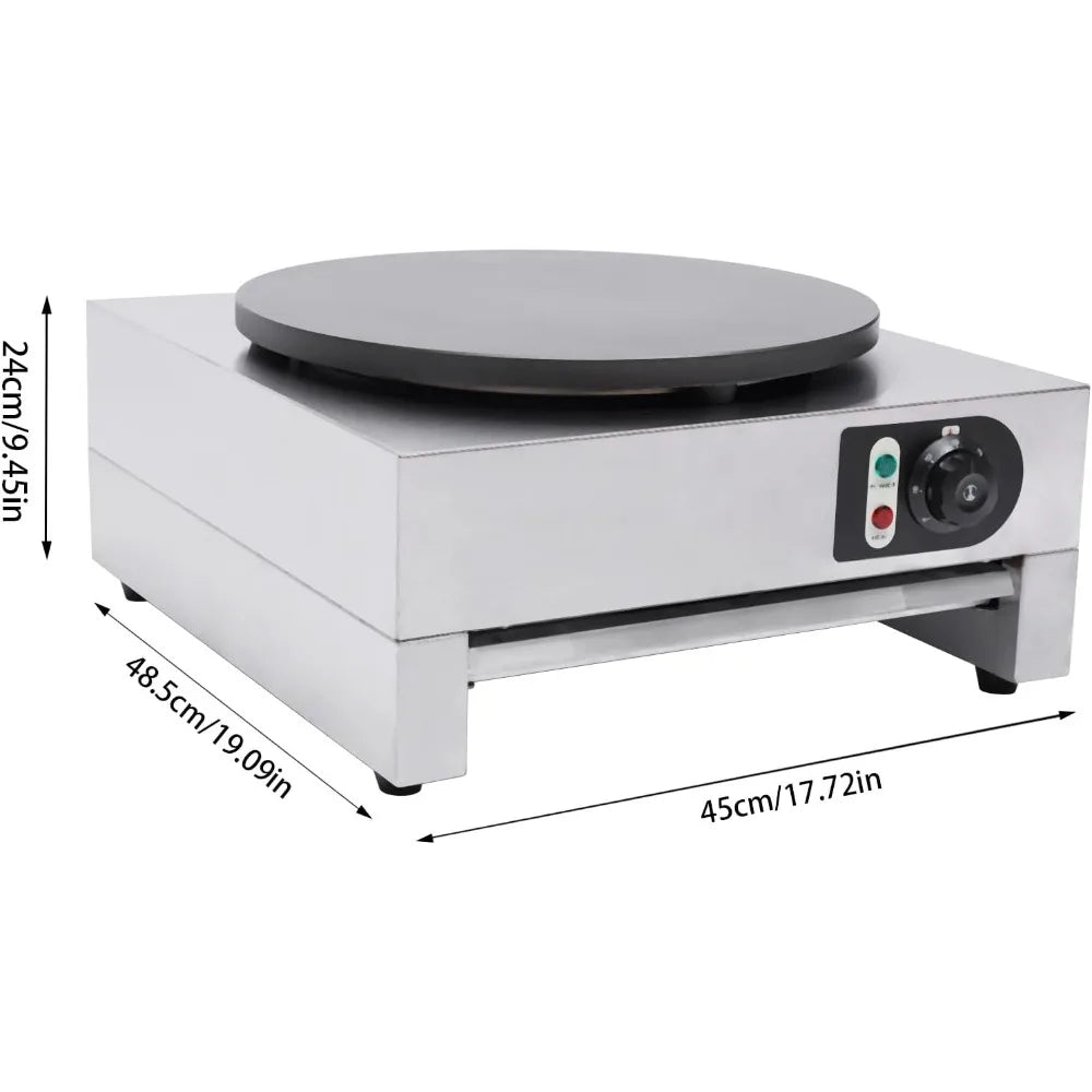 Crepe Maker w/ Rolling Flat Tool Electric Pancake Non-Stick