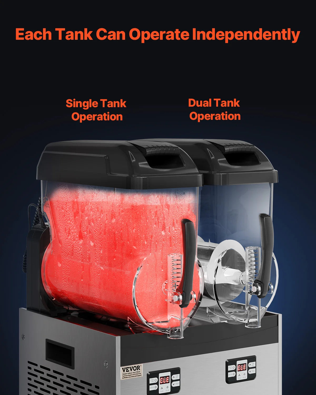 Slushy Machine, 1-3 Tanks Stainless Margarita Smoothie Frozen Drink Maker