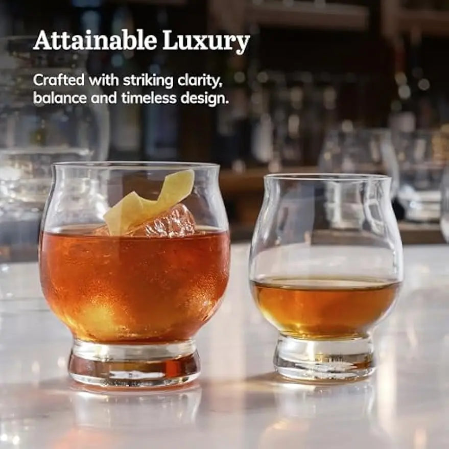 Glasses, Set of 4 Bourbon Whiskey  Cocktails Dishwasher Safe