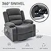 Rocker Recliner Chair with Heat and Massage, 360° Swivel Nursery Rocking Chairs for Adults, Oversized Recliner Single Sofa