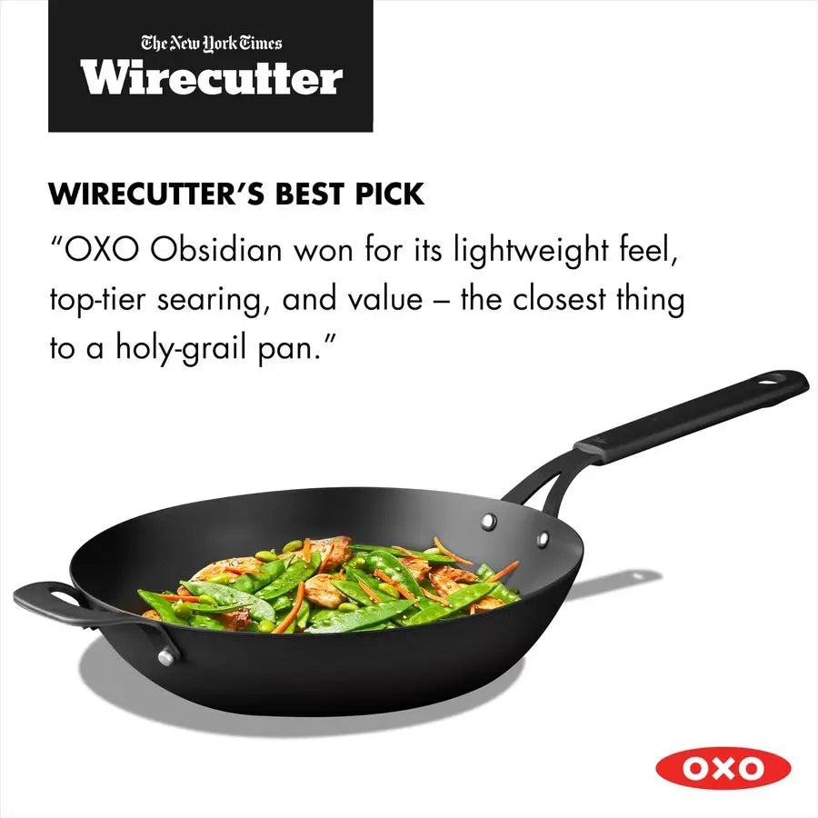 Wok Pan, 12 in Induction, Steel, Oven Safe