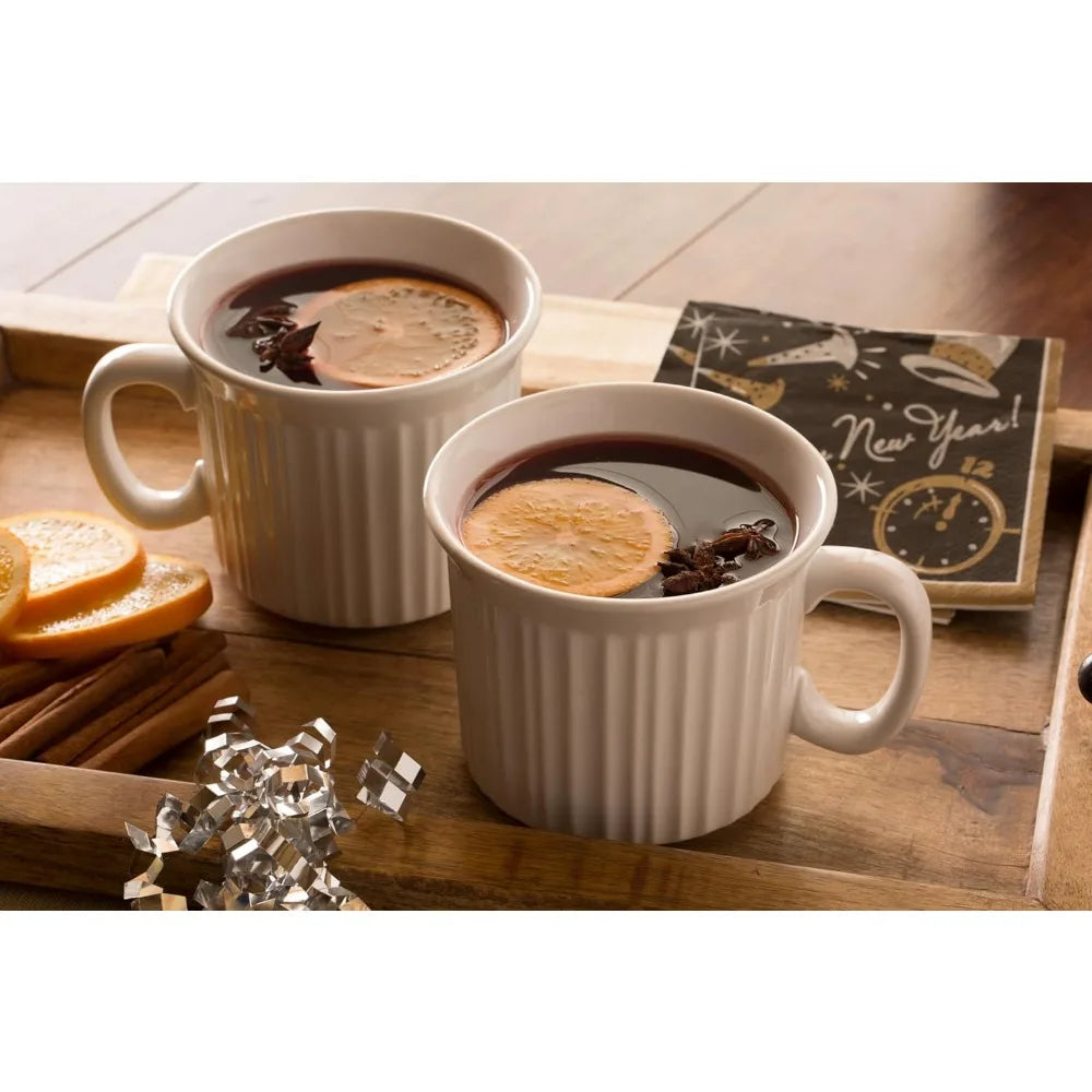 Mugs w/ Lids, 2-Pack 20oz Meal, BPA-Free, French White Ceramic