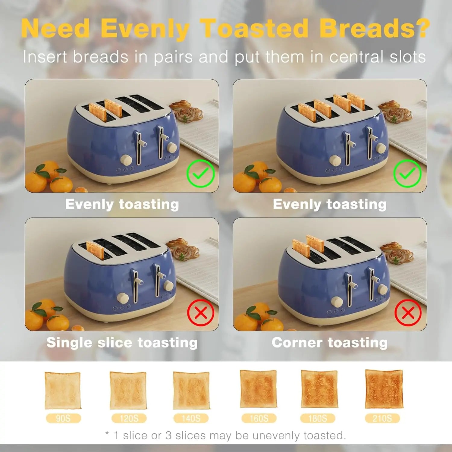 Toaster 4-Slice Extra-Wide Retro Stainless Steel