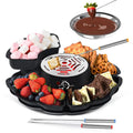 Fondue Pot & Smores Maker, Electric Tabletop Indoor kit w/ 4 Forks, 4 Trays