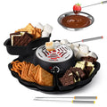 Fondue Set, Smores Maker Electric Tabletop Indoor Kit, 4 Trays & Forks