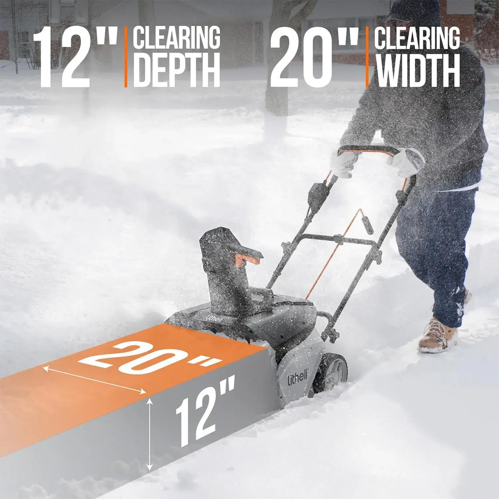 BestsellerBestseller2X20V Cordless Snow Blower, 20 Inch Snow Thrower with 4.0Ah Battery, Electric Snow Blowers with LED Spotligh