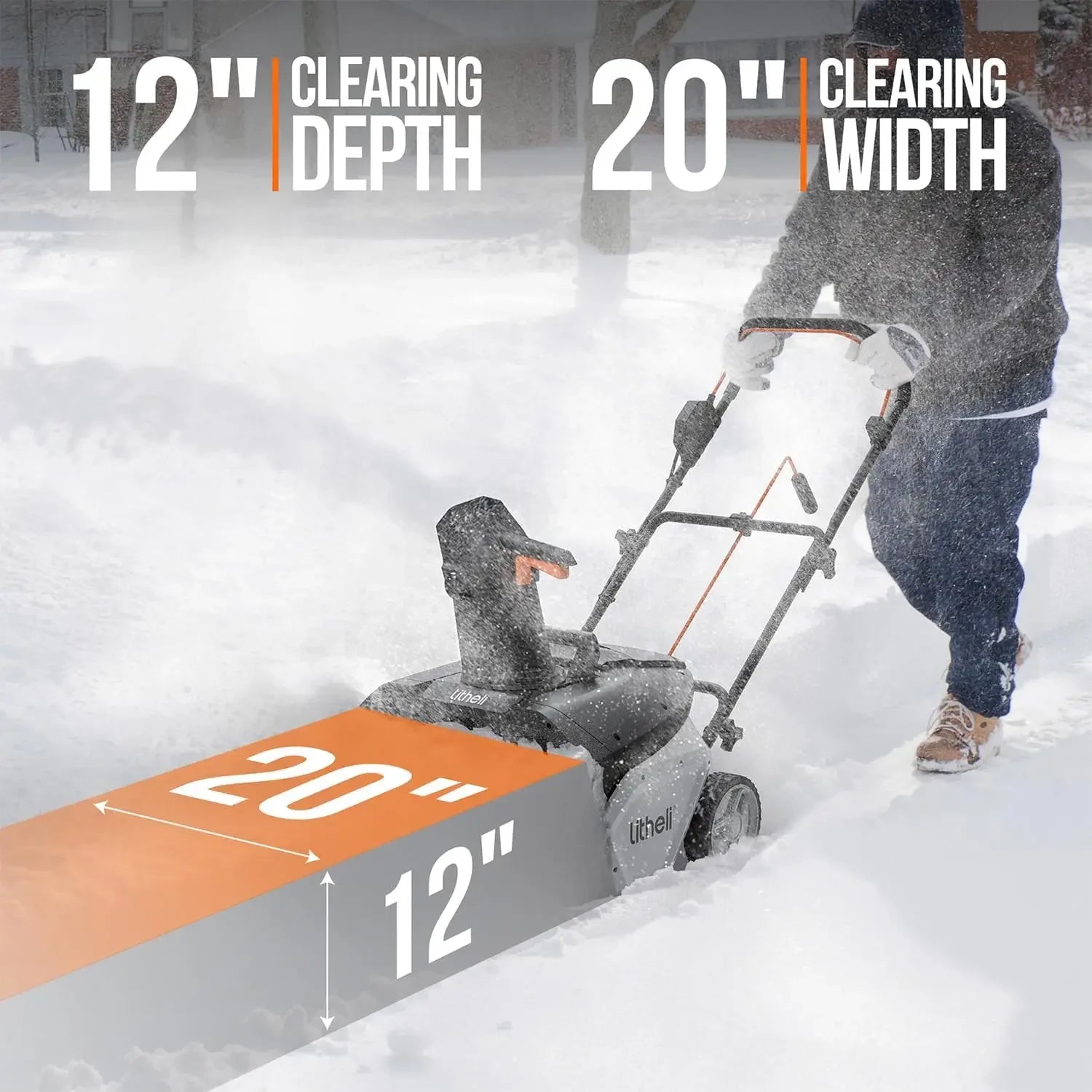 BestsellerBestseller2X20V Cordless Snow Blower, 20 Inch Snow Thrower with 4.0Ah Battery, Electric Snow Blowers with LED Spotligh