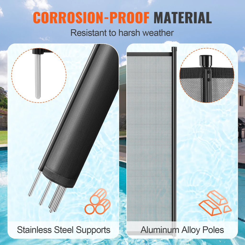 SucceBuy Pool Fence Pool Fences for Inground Pools Removable Child Safety Fencing Teslin PVC Fence Mesh Protects Kids and Pets