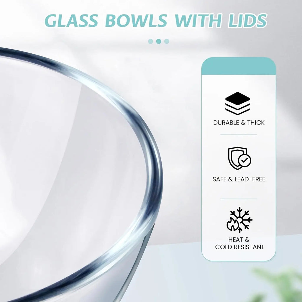 Mixing Bowls w/ Lids Glass Baking, Cooking & Storage