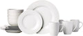 16-Piece Porcelain Dinnerware Set for 4, Includes Plates, Bowls & Mugs in White