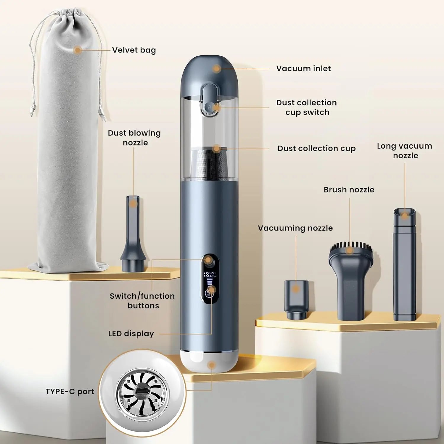 Handheld Cordless Vacuum 18000PA