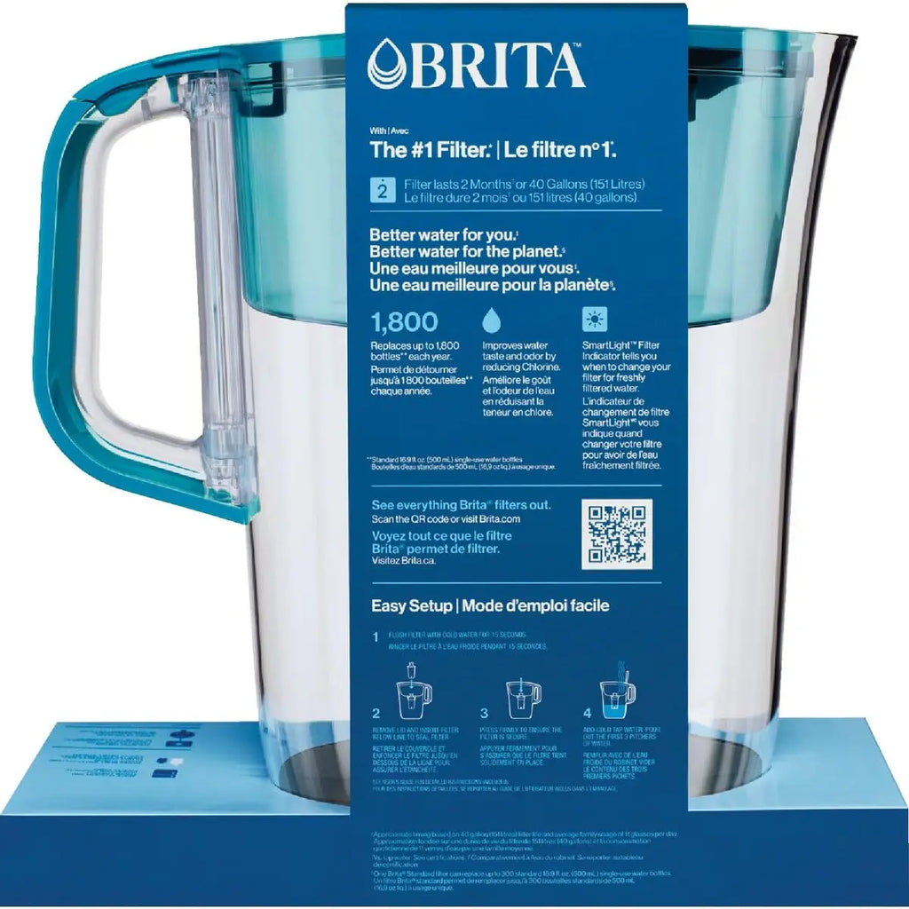 Water Filter Pitcher, Smart Light Reminder, Chlorine 10-Cup