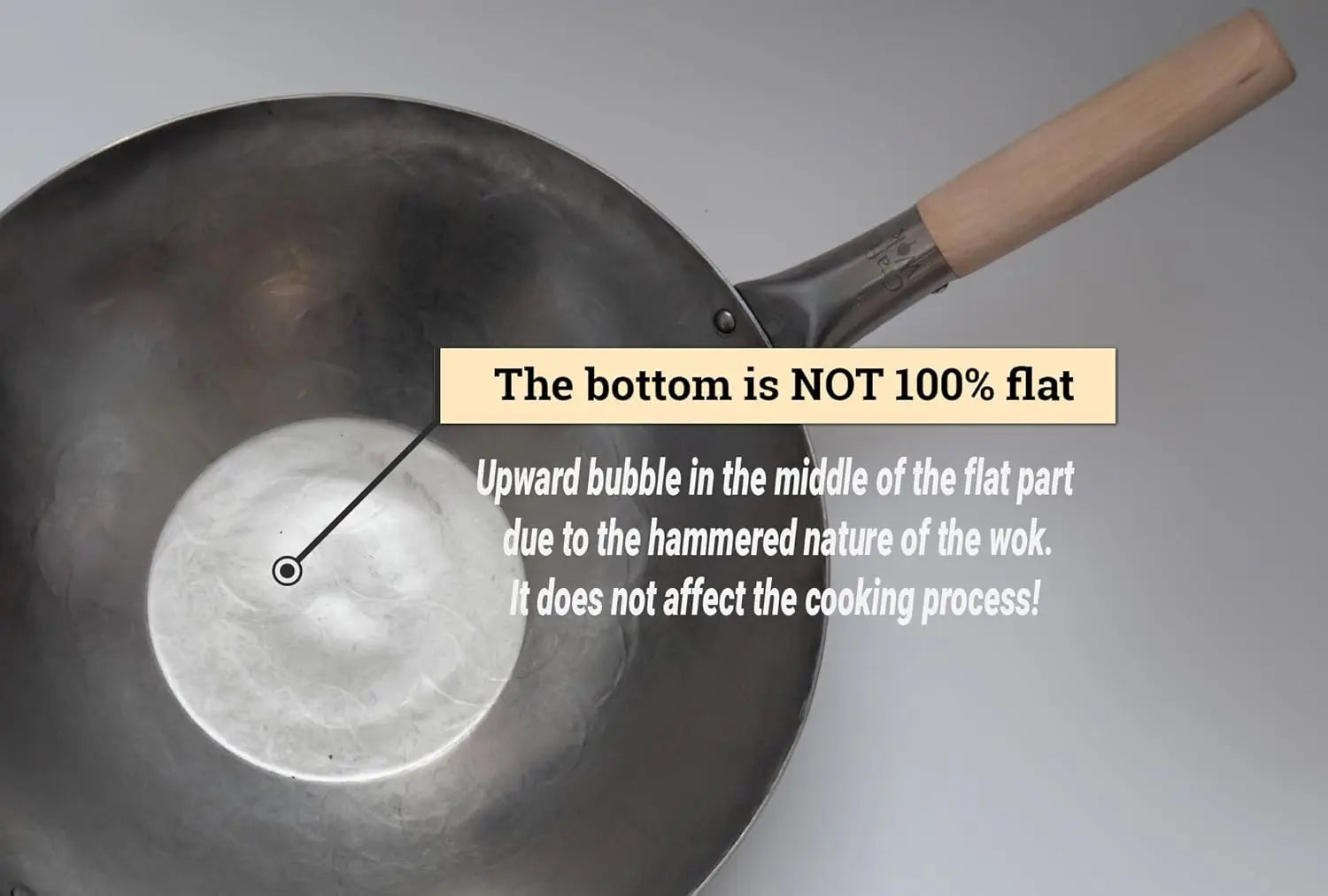 Wok, 14 In Flat Bottom Carbon Steel