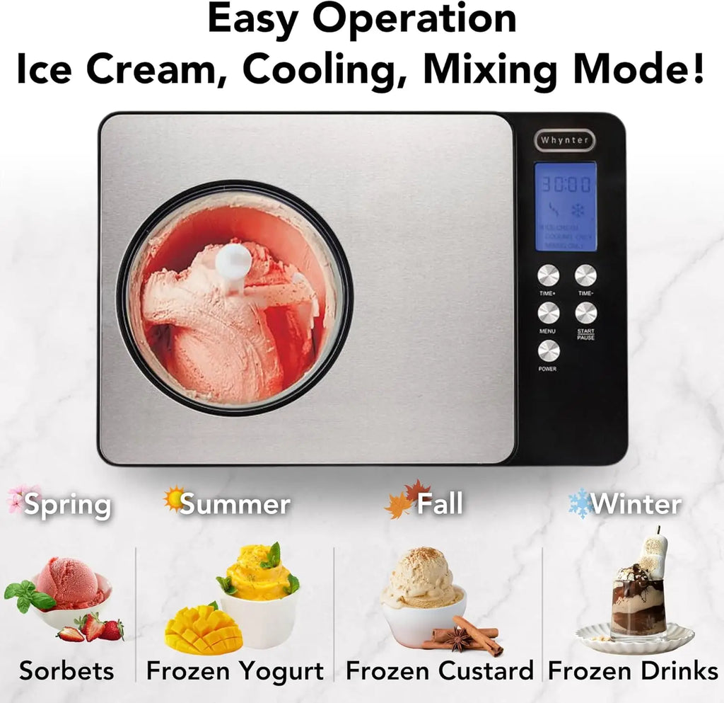 Ice Cream Maker, 2.1 Qt, Digital Display
