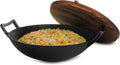Wok w/ Lid 14 In Pre-Seasoned Cast Iron