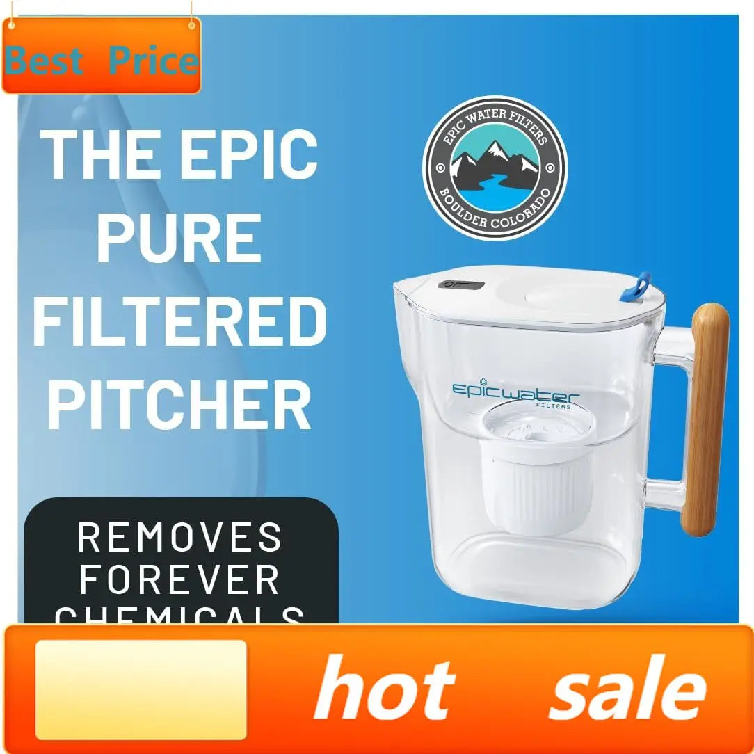 Water Filter Pitcher, 10-Cup BPA-Free, Fluoride, Chlorine, Lead