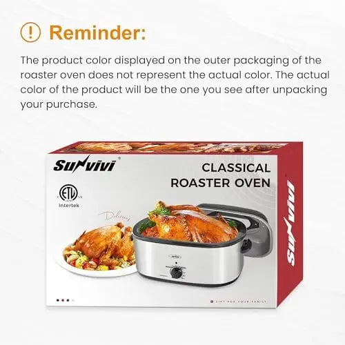 Roaster Oven, Electric Self-Basting, 24 Qt Removable Pan