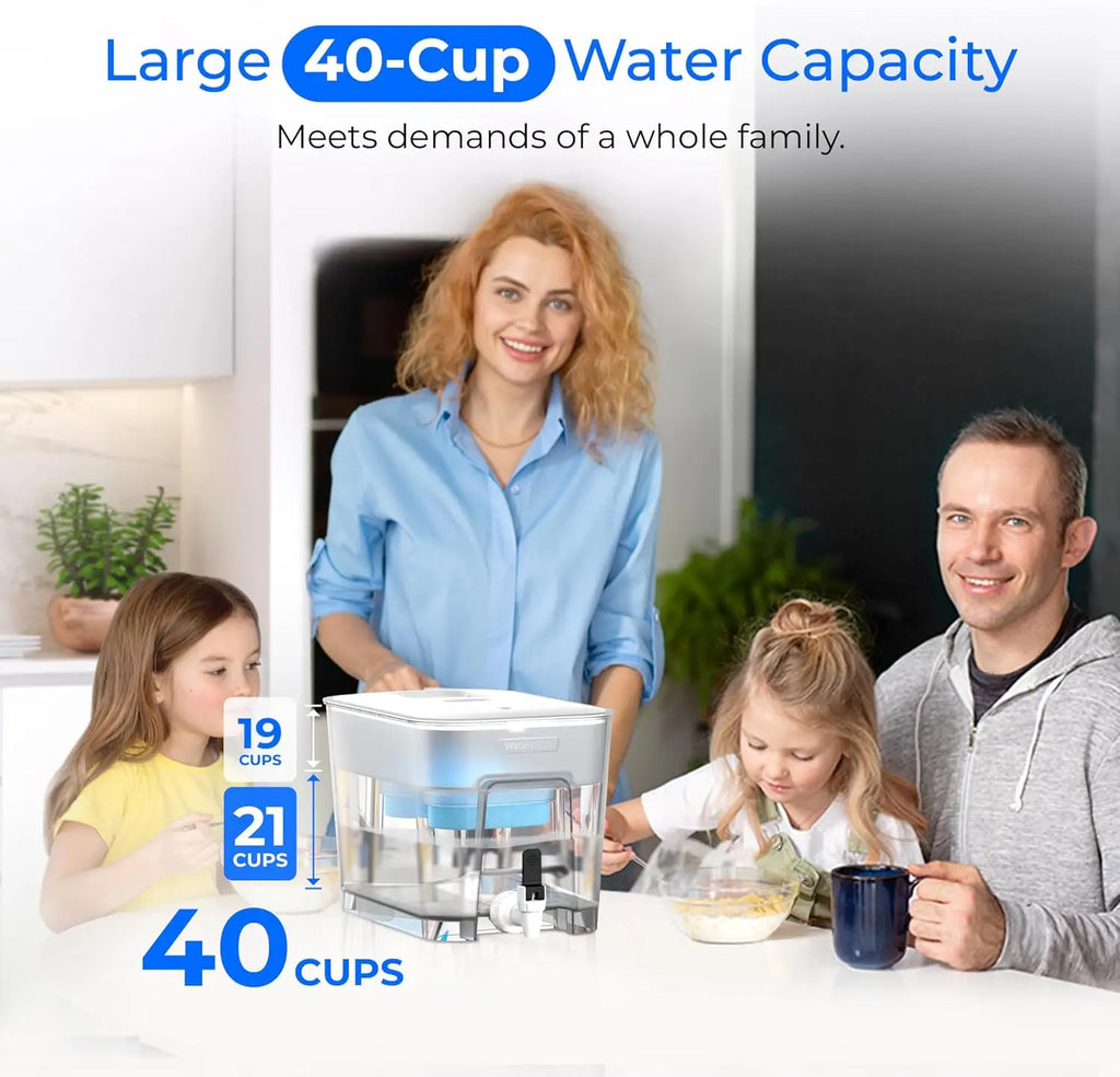 Water Filter Dispenser, 40-cup Alkaline