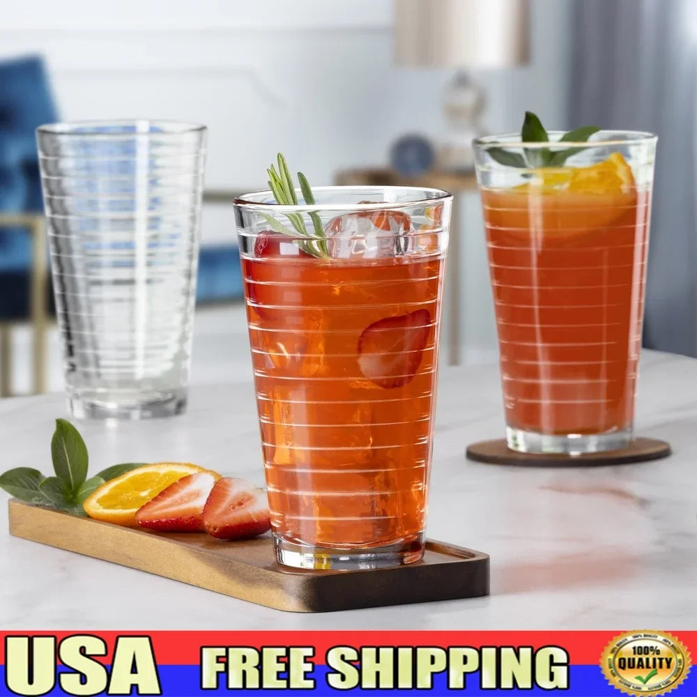 Glasses, 8-Piece Stackable Durable Dishwasher Safe