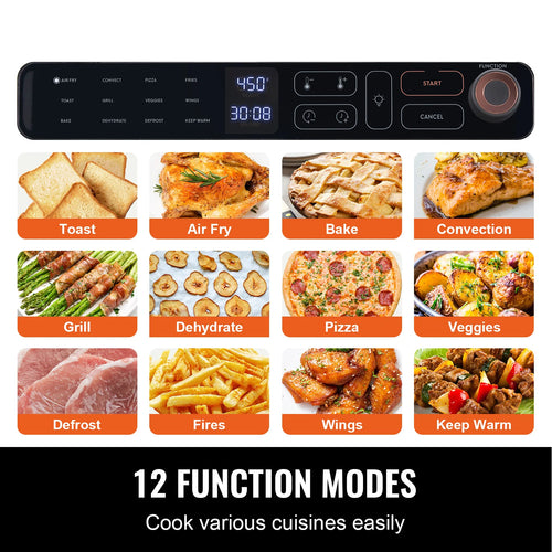 Air Fryer, Toaster Oven, Convection Oven 1700W Stainless