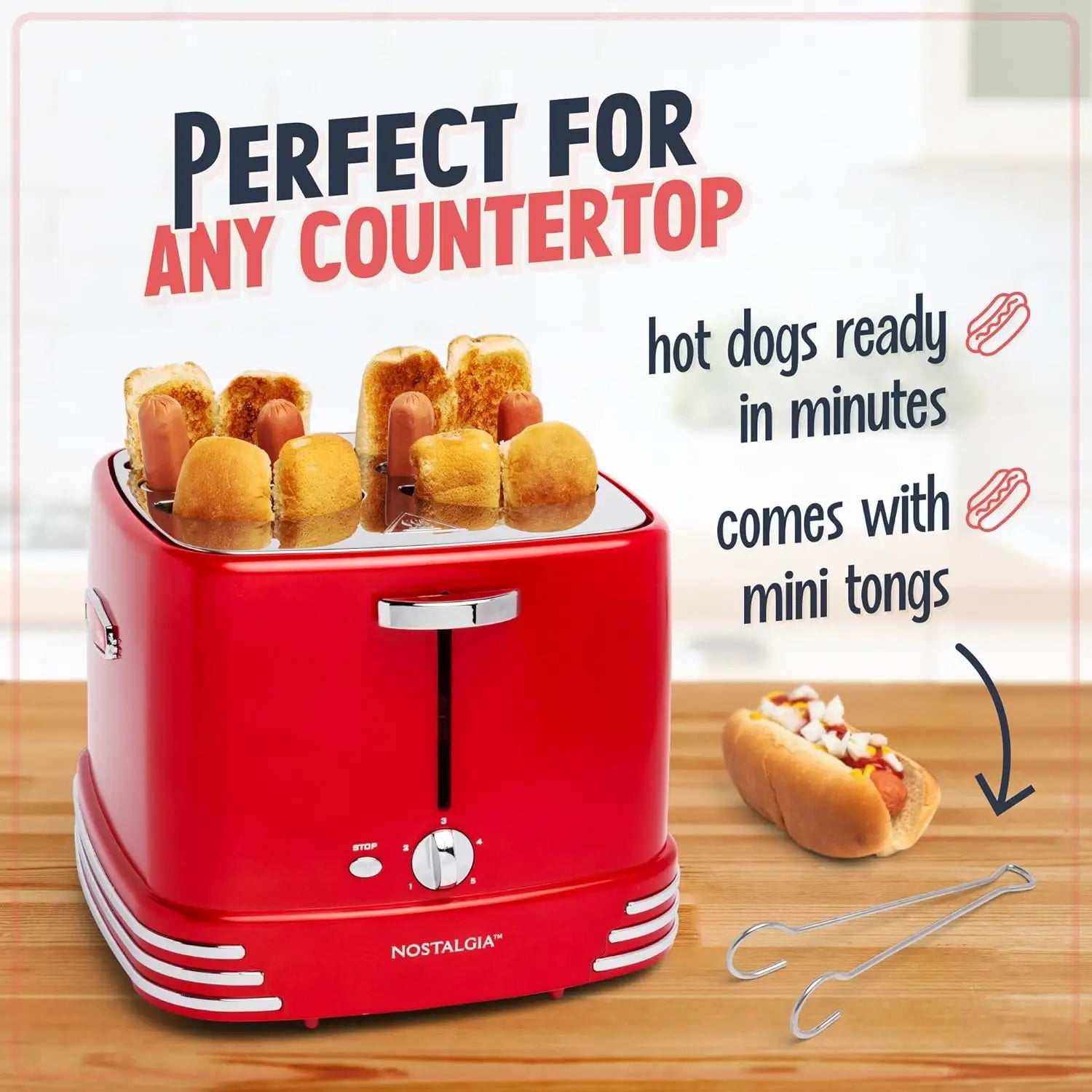 Toaster 4-Slot, Hot Dog & Bun