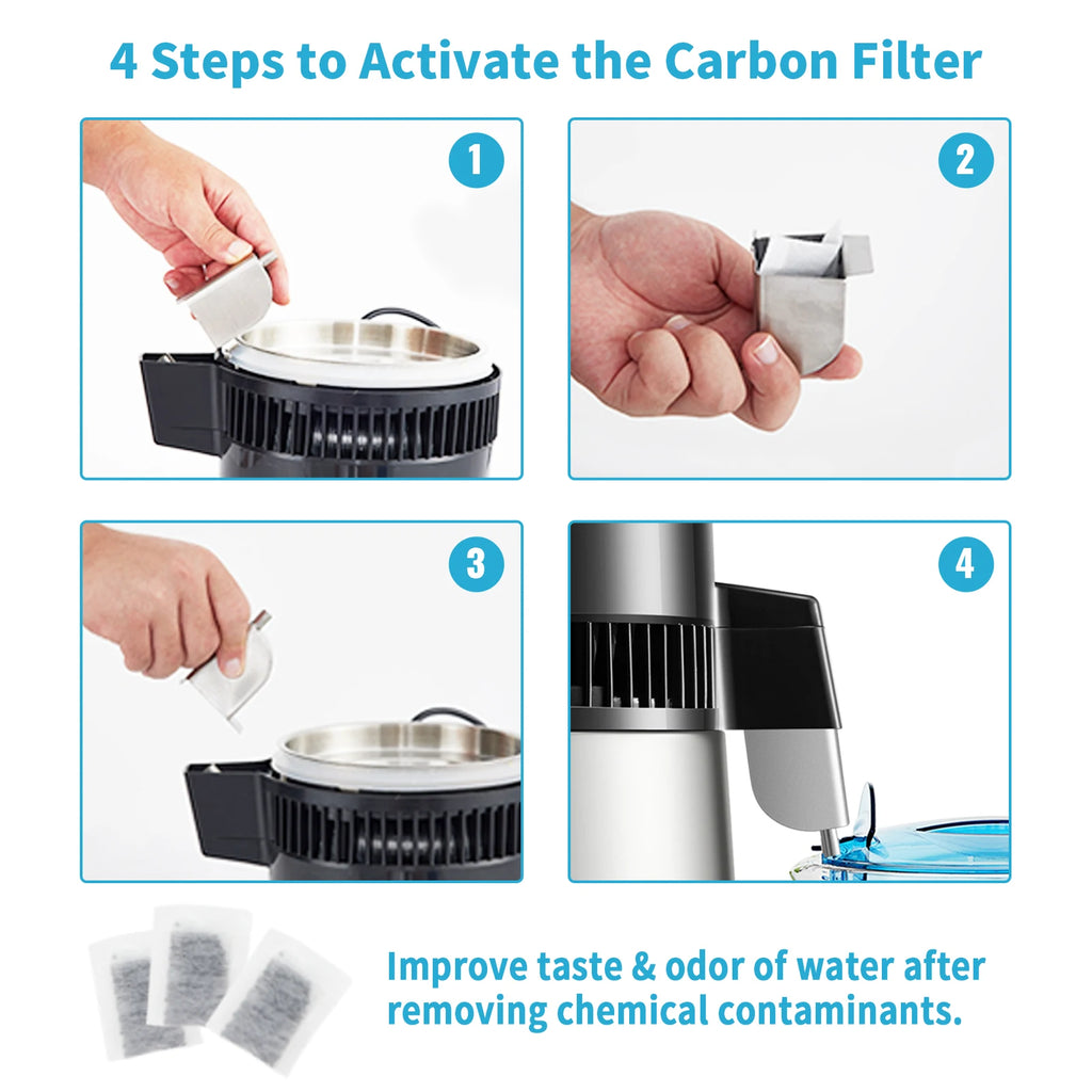 Water Distiller, 4L Filter Distilling Touch Screen