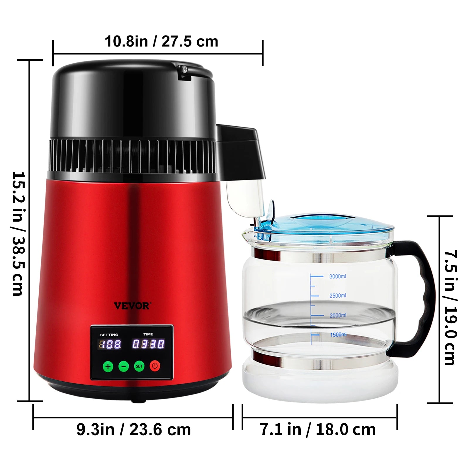 Water Distiller, 4L Filter Distilling Touch Screen