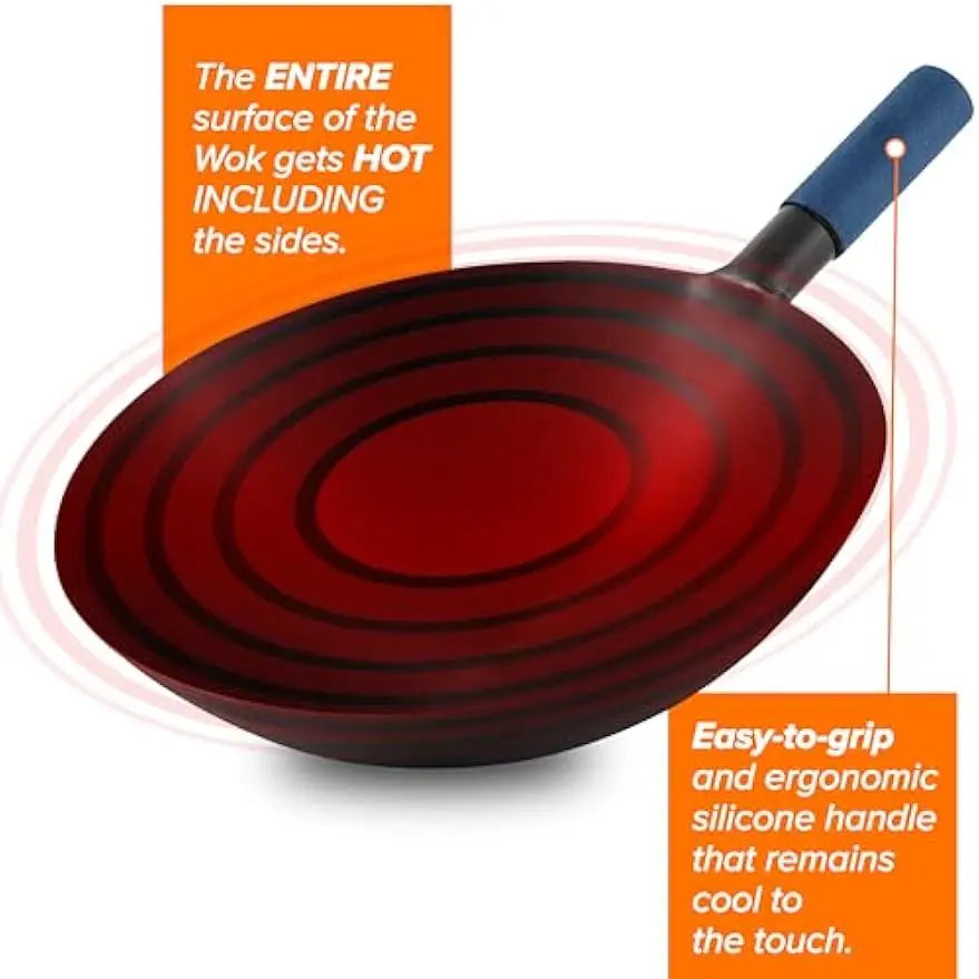 Wok, Induction Temp Control, w/ 14-inch Steel Pan