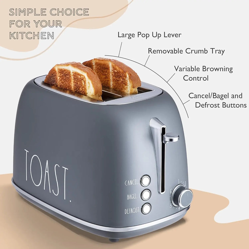 Toaster 2-Slice Retro Rounded Stainless Steel