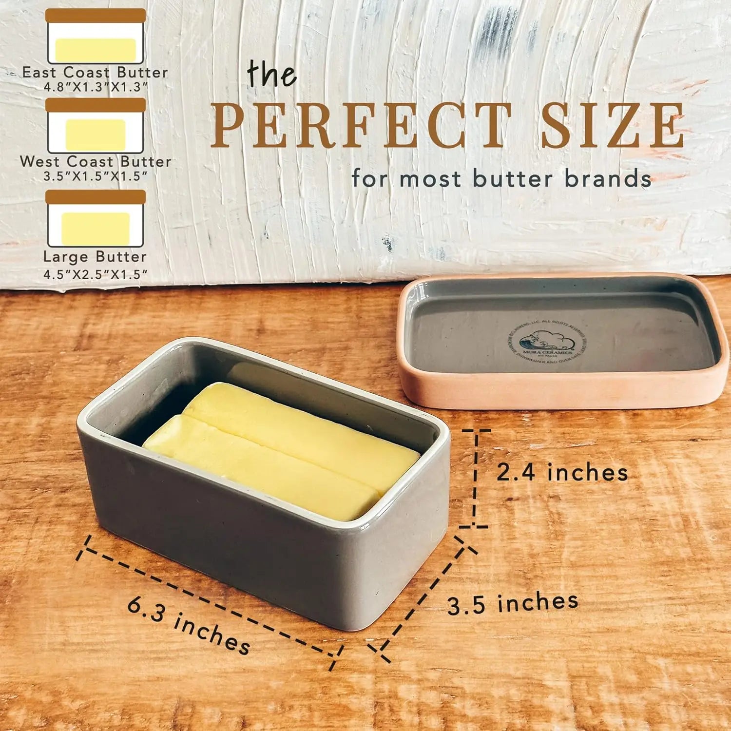 Butter Dish w/ Lid, Covered Ceramic, Gift