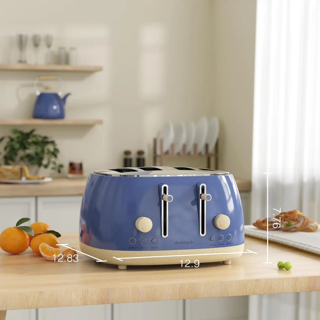 Toaster 4-Slice Extra-Wide Retro Stainless Steel