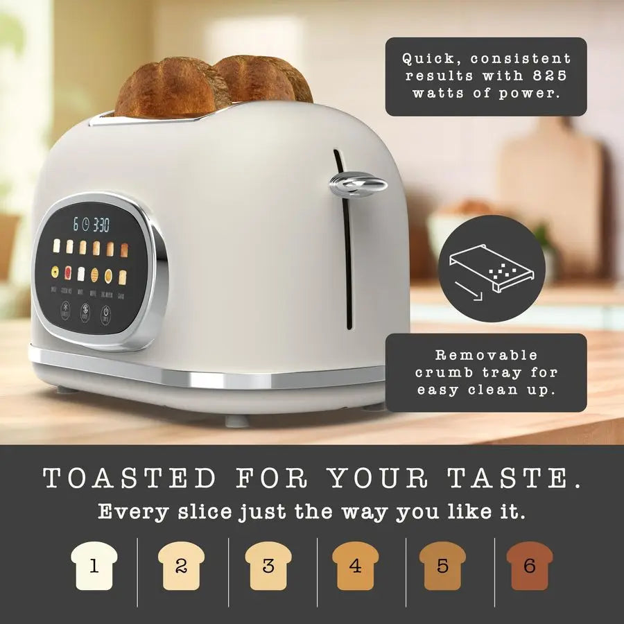 Toaster, 2-Slice Retro Digital Stainless Steel