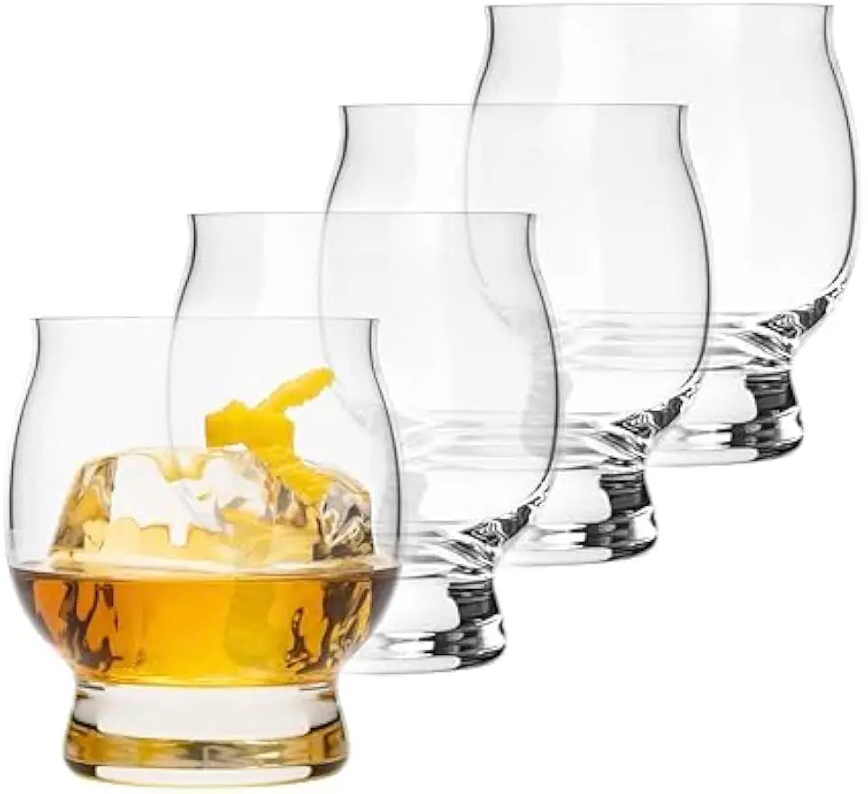 Glasses, Set of 4 Bourbon Whiskey  Cocktails Dishwasher Safe