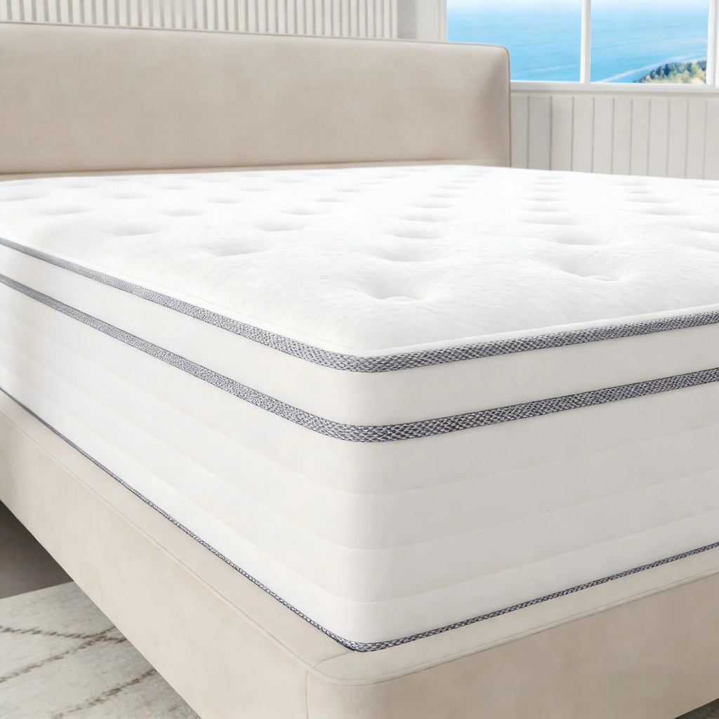 King Full Queen Mattress 14\12\10 inch - Pain-Relieving Hybrid Mattress for Extra Lumbar & Hip Support