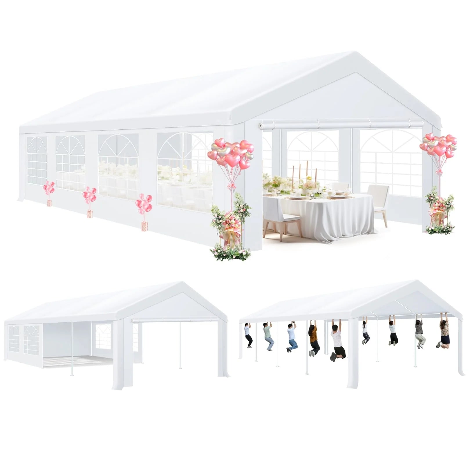 20x40FT Party Tent Heavy Duty, Wedding Tent, Event Tent for Parties, with 8 Removable Sidewalls, 20x40 Tent Carpas para Fiestas