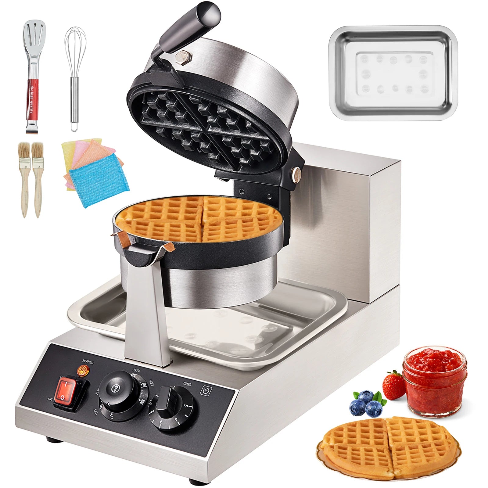 Electric Waffle Maker, Stainless Steel Non-Stick