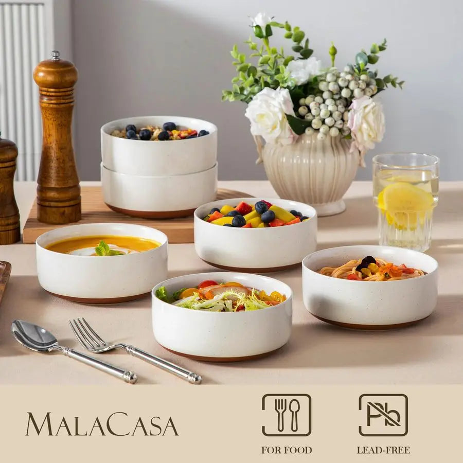 Bowls Set of 6, Ceramic White