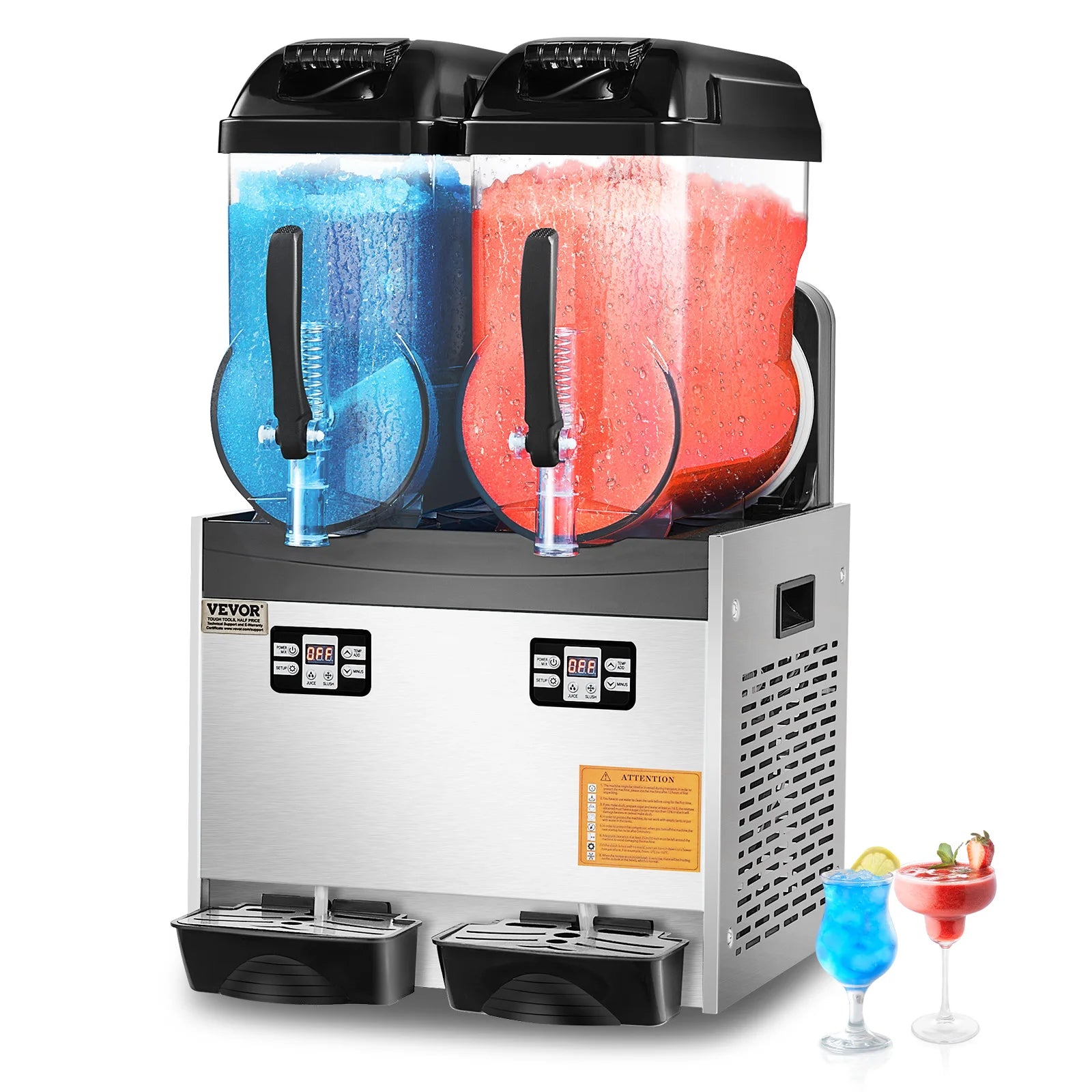 Slushy Machine, 1-3 Tanks Stainless Margarita Smoothie Frozen Drink Maker