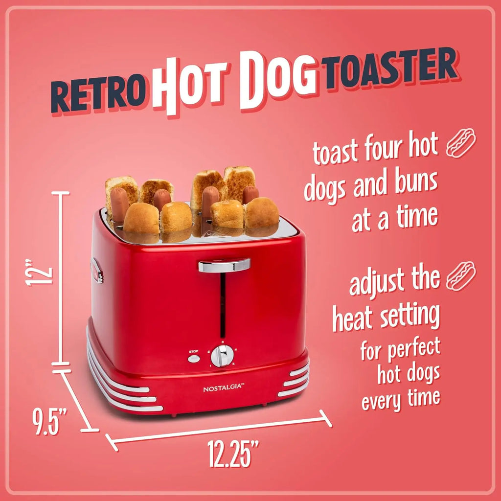 Toaster 4-Slot, Hot Dog & Bun